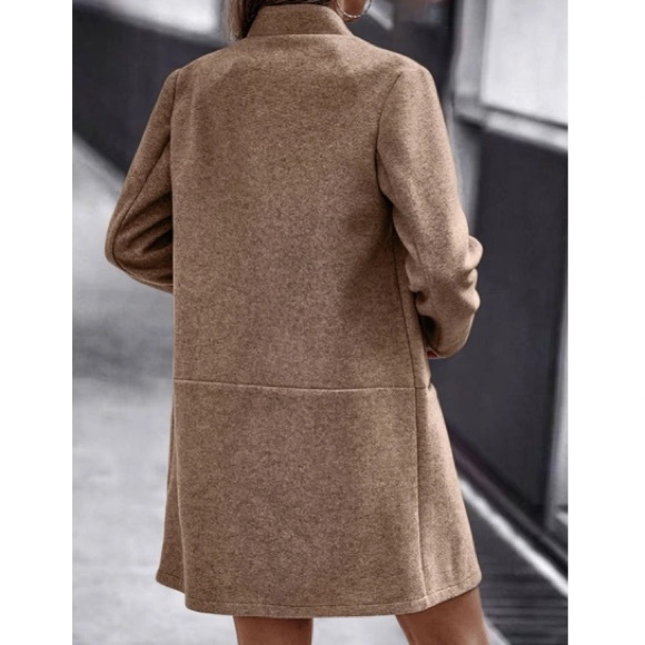 Luxe lapel collar open front coat - Picture 3 of 4